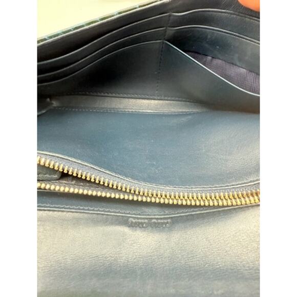 Miu Miu Hunter Green Croc Embossed Leather Wallet! Long Wallet! EXCELLENT Cond - Picture 16 of 16